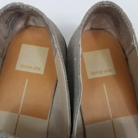 Dolce Vita Carla Perforated Suede Loafers Slip Ons Size 9 - Picture 4 of 7